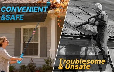Telescopic Pole Battery Leaf Blower Test: 4 Ways to Clean High Eaves Safely