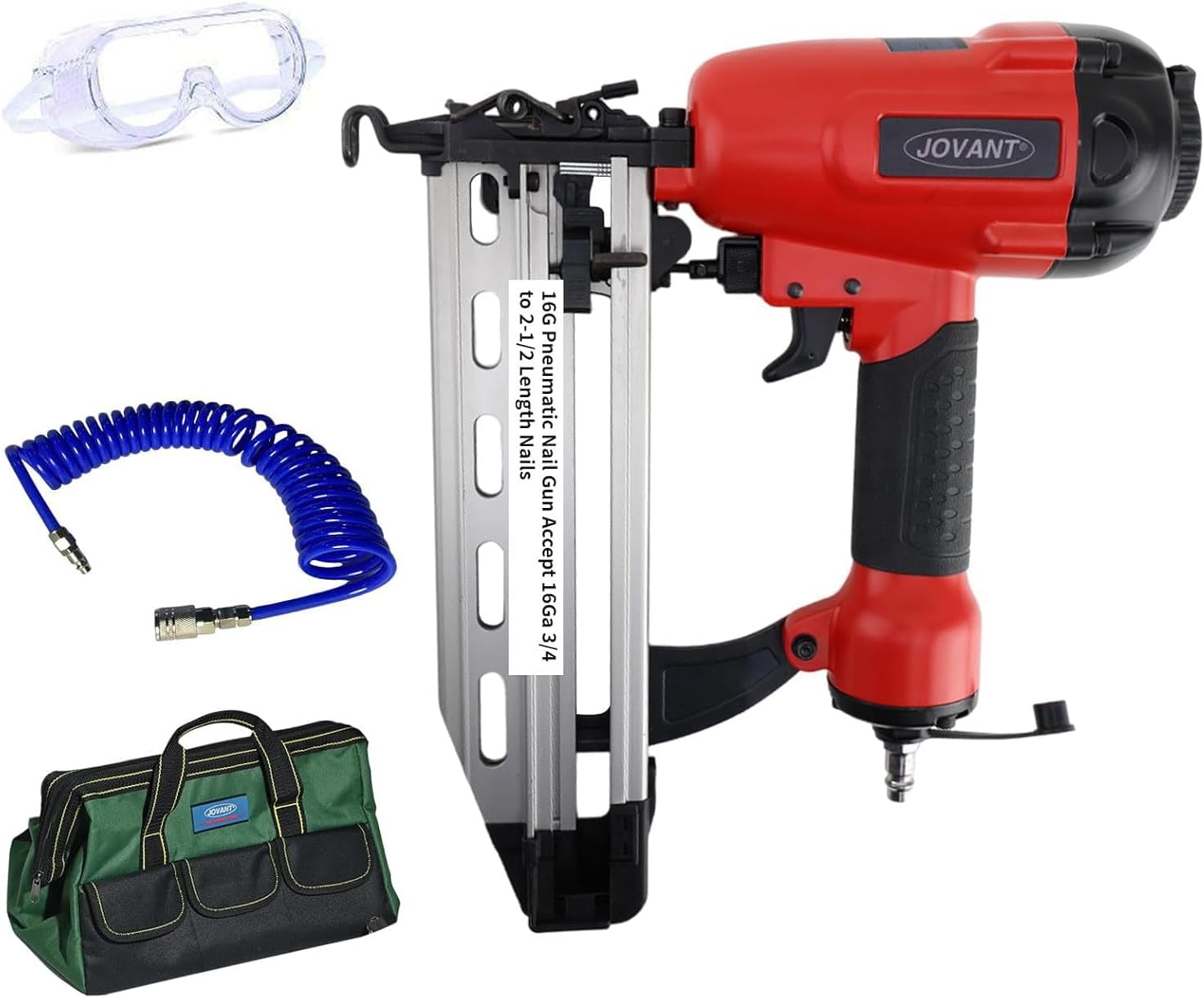 Pnumatic Finish Nailer,16Gauge Nail Gun Acepts 3/4 Inch Up To 2-1/2 In