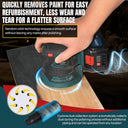 Cordless Random Orbital Sander, battery-powered, no power cord required, ideal for sanding in woodworking, renovation and other applications.