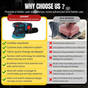 Cordless Random Orbital Sander, battery-powered, no power cord required, ideal for sanding in woodworking, renovation and other applications.