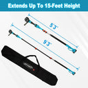 Telescopic Long Handle Angle Grinder, 2-in-1 design for high-altitude cutting and grinding. It can be used handheld as a regular cordless angle grinder, or attached to an extension pole for high work without a ladder.