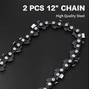 The 12 inch chain saw chain is wear-resistant,cutting smoothly and quickly,with minimal rebound