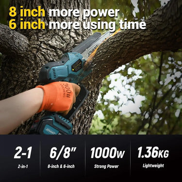 Chain realizes low rebound and low vibration under the premise of guaranteeing the quality,which improves the safety of use when you tree trimimg and wood and branches cutting.