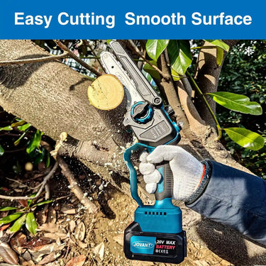 This mini 6 inch handheld chainsaw weighs only 2.59 lbs, is easy for one-handed opeat without effort
