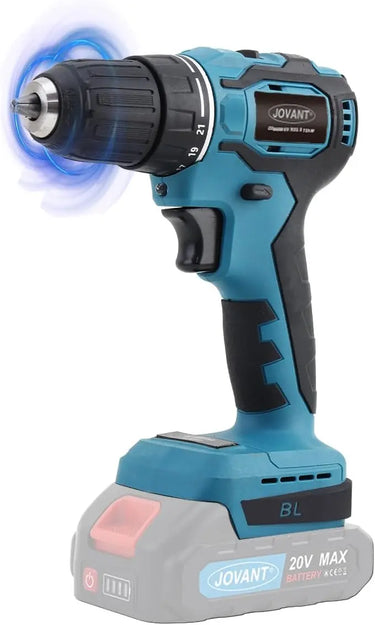 JOVANT Cordless Drill,3/8 Inch Keyless Chuck Power Drill/Driver Kit,21+1 Torque Setting,2 Speed,LED Light,Lightweight Bits,Electric Screwdriver(No Battery,Only Drill)