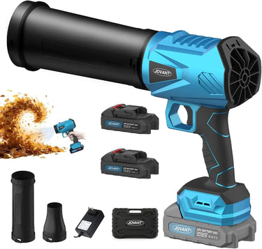 Cordless Leaf Blower, 580,000 RPM Electric Handheld Blower with 2×2.0Ah Batteries & Fast Charger, Variable Speed, Extended Nozzle, Powerful Airflow, Lightweight for Lawn/Yard/Leaves/Car/Dust Cleaning