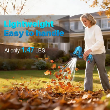 leaf blower weighing only 1.47 pounds, the JOVANT mini leaf blower is exceptionally lightweight, making it easy for women to lift and operate with just one hand