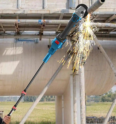 2-in-1 Telescoping Pole Angle Grinder and Wire Wheel Brush: You can freely switch between a Cordless Angle Grinder for cutting, grinding to steel, wood,tile and Wire Wheel Brush for removing rust, paint,corrosion, burrs, scales from tight spaces, irregular surface easier