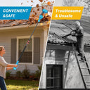 pole leaf blower is highly convenient and safe. It allows you to clear fallen leaves from high eaves without the need to climb a ladder.