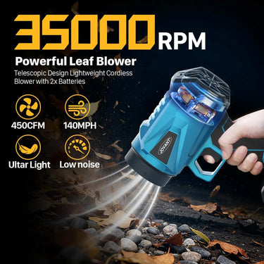 leaf blower cordless utilizes advanced turbo technology to maximize airflow output. With a powerful 450 CFM /140 MPH