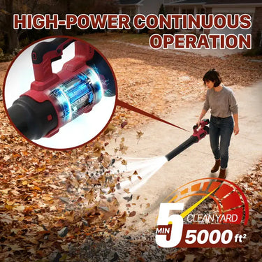 Leaf Blower is equipped with advanced turbo technology to deliver efficient leaf-clearing performance