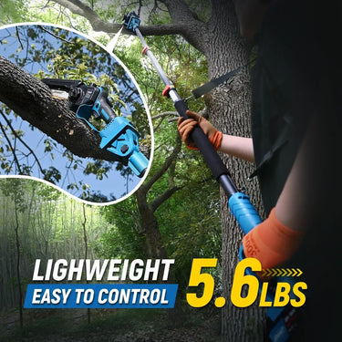 Cordless pole tree branch cutter for trimming tree branches