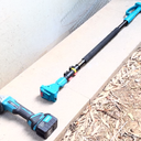 Cordless pole angle grinder with adjustable telescopic pole for high wall and tight corner grinding