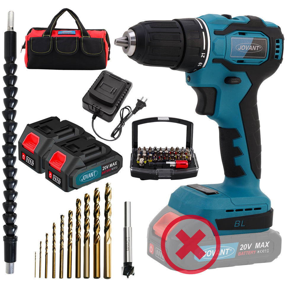 JOVANT Cordless Drill Driver, 21+1 Torque, Makita 18V Battery Compatible