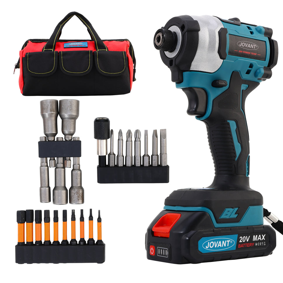 JOVANT Cordless Impact Driver, 20V Brushless, Makita 18V Battery Compatible