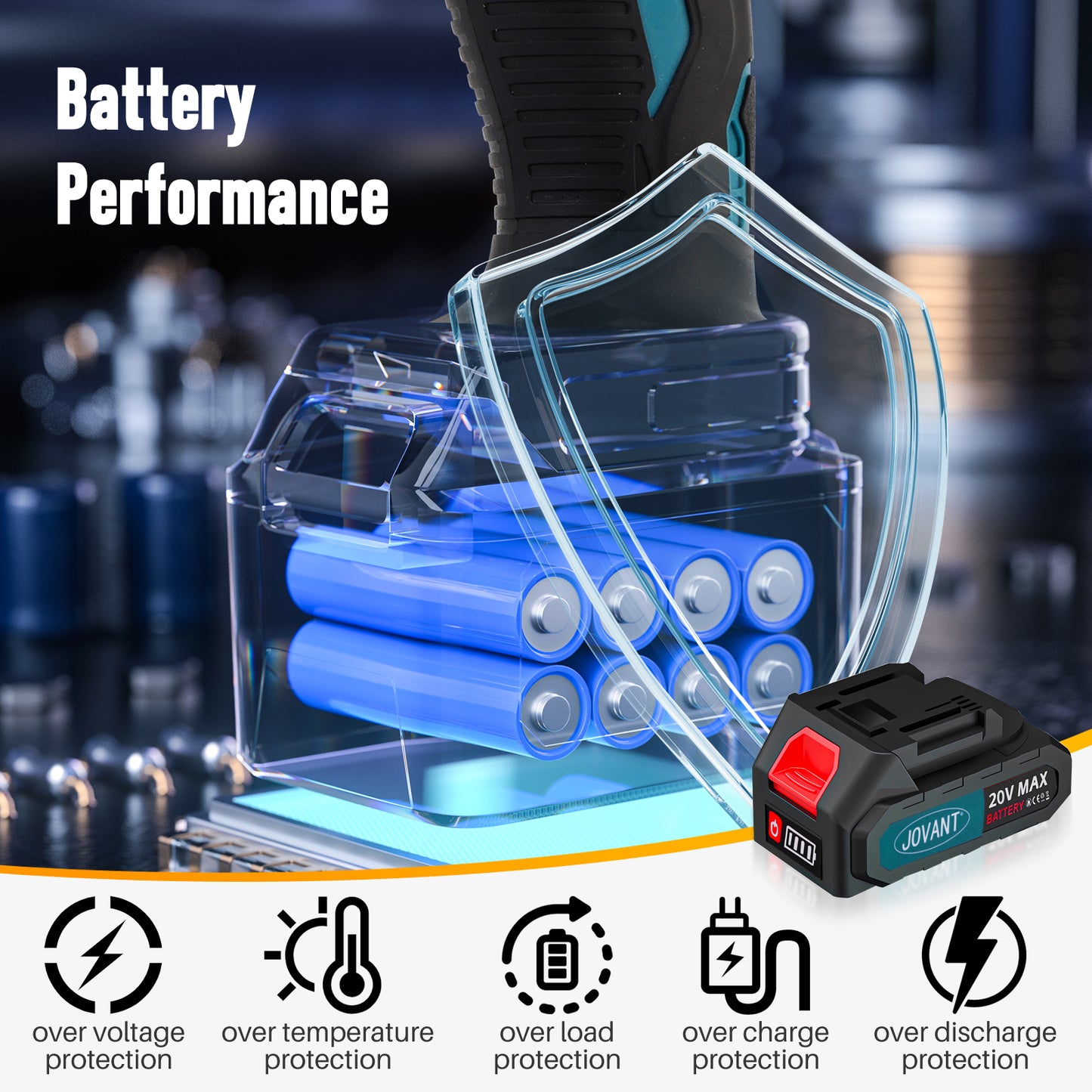 JOVANT 20V Brushless Impact Driver Kit with Battery and Charger