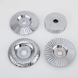 Angle Grinder Wood Carving Disc Set, 5/8 Inch Arbor, Wood Shaping/Grinding/Cutting Wheel, 4pcs, Silver