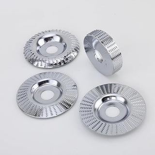 Angle Grinder Wood Carving Disc Set, 5/8 Inch Arbor, Wood Shaping/Grinding/Cutting Wheel, 4pcs, Silver