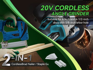 JOVANT Akku-Winkelschleifer mit 5/8-Zoll-Wellenloch und 32-mm-Nagelpistole