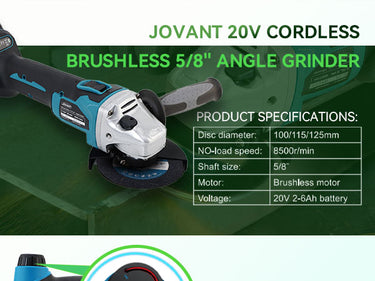 JOVANT Cordless 5/8 shaft hole Angle Grinder and 32MM Nail Gun