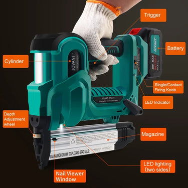 JOVANT 18ga Cordless Nail Gun Product Details Display