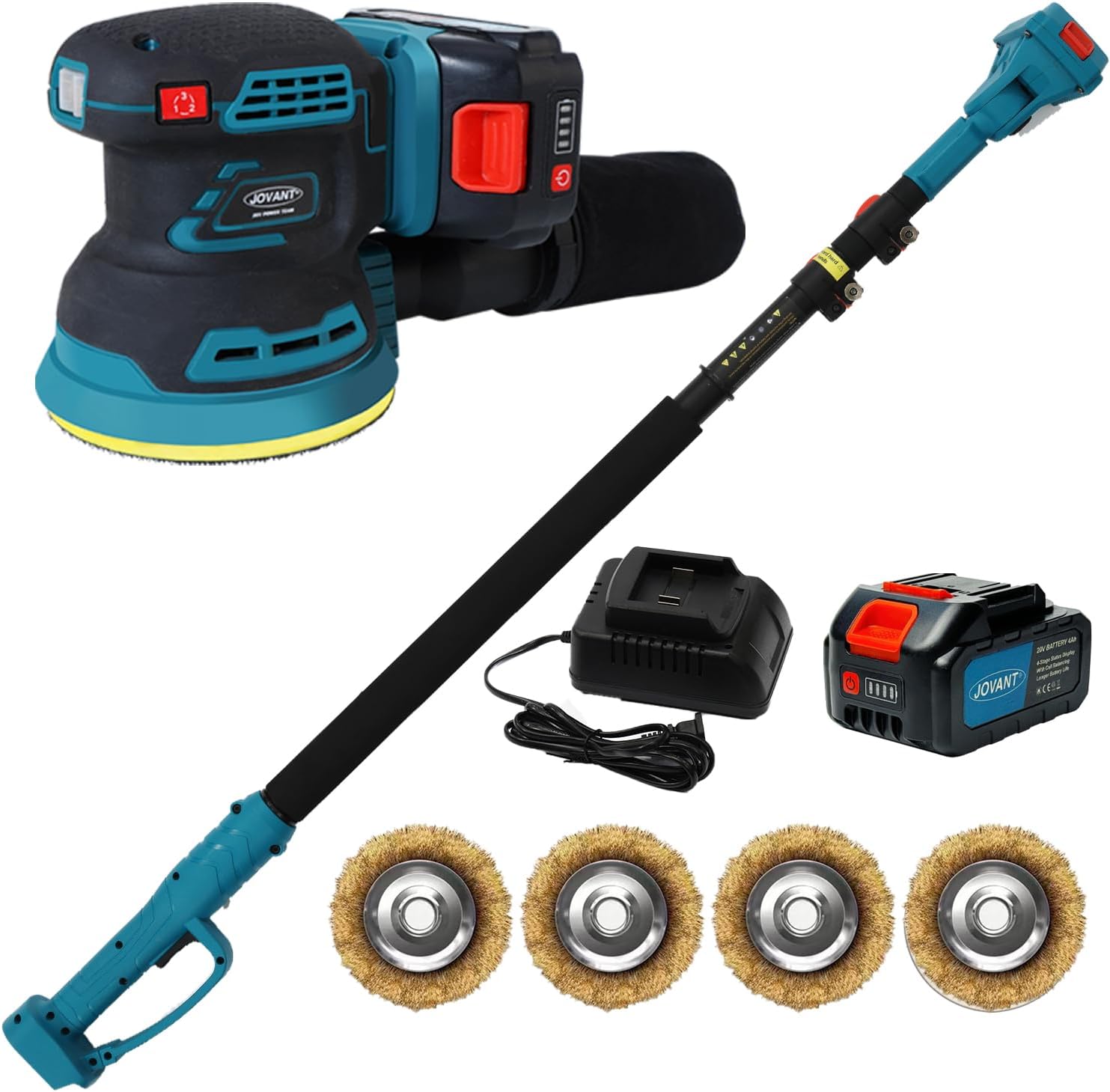 Cordless Telescoping Pole Angle Grinder 20V Max 6Ah Battery and Charge ...