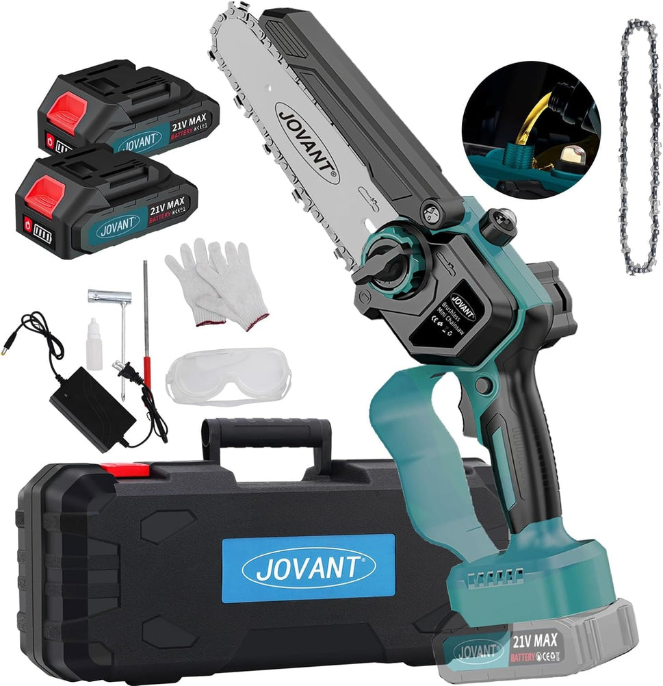 JOVANT  Cordless Chainsaw Kit with 2pcs 2A Batteries
