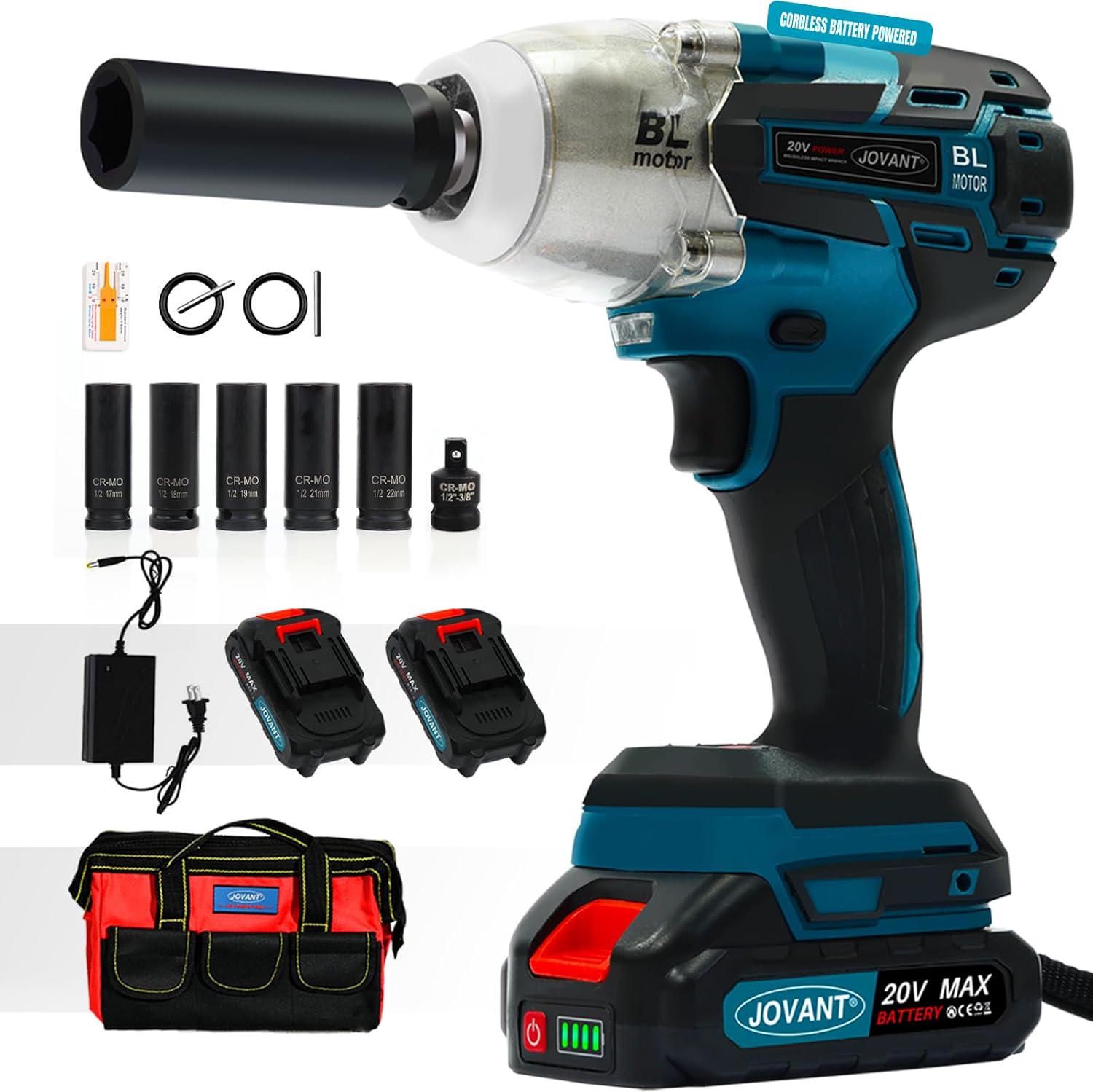 High-power cordless impact wrench for car tire removal, professional repair and DIY projects. Easily breaks loose stubborn and large fasteners.
