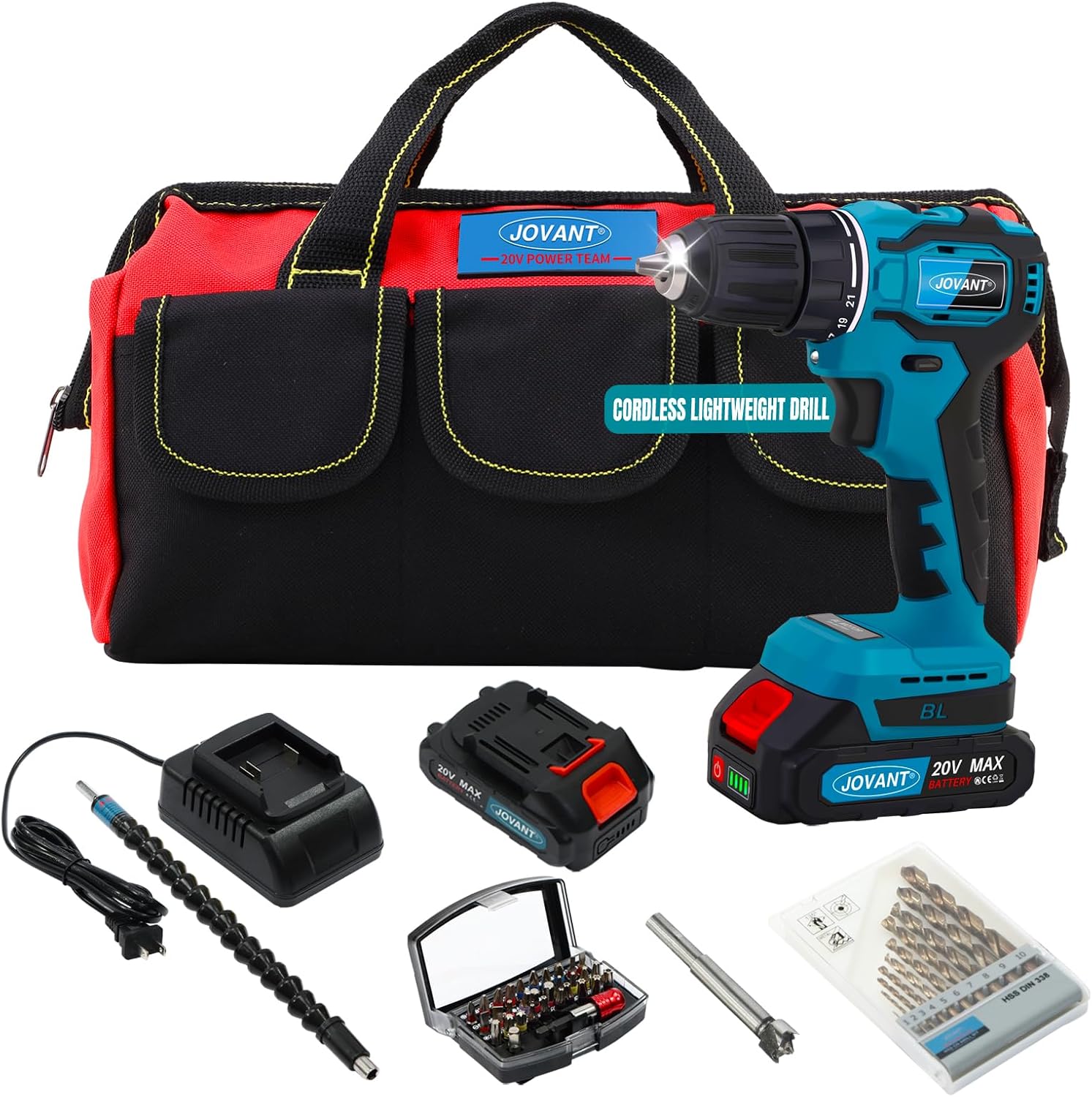 Cordless Drill Kit with Brushless Motor and 2 Batteries – JOVANT TOOLS
