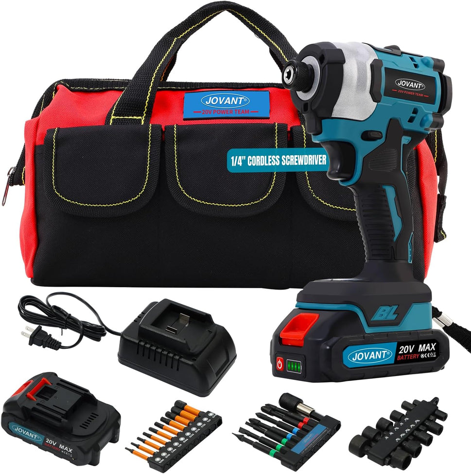 JOVANT 20V Brushless Impact Driver Kit with Battery and Charger