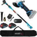 Telescopic Long Handle Angle Grinder, 2-in-1 design for high-altitude cutting and grinding. It can be used handheld as a regular cordless angle grinder, or attached to an extension pole for high work without a ladder.