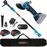 Telescopic Long Handle Angle Grinder, 2-in-1 design for high-altitude cutting and grinding. It can be used handheld as a regular cordless angle grinder, or attached to an extension pole for high work without a ladder.