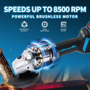 Telescopic Long Handle Angle Grinder, 2-in-1 design for high-altitude cutting and grinding. It can be used handheld as a regular cordless angle grinder, or attached to an extension pole for high work without a ladder.