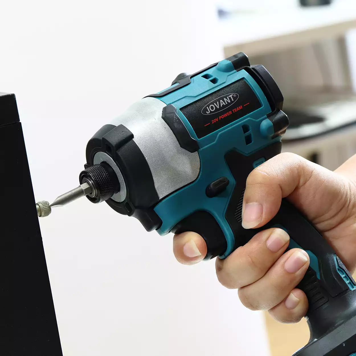 Cordless impact screwdriver, ideal for furniture repair.
