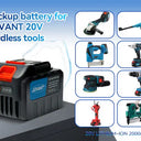 Made of ultra-performance battery cell,our battery provides 6 protective systems including over-discharge,over-heat,over-charge,over-current,over-voltage and short-circuit protection.You can use it safely on your tools.