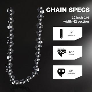 12 Inch Chainsaw with Replacement Chain Bar,12 Inch Replacement Chain for Portable Chainsaw