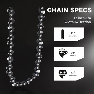 12 Inch Chainsaw with Replacement Chain Bar,12 Inch Replacement Chain for Portable Chainsaw
