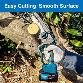 Mini chainsaw is equipped with a safety lock and chain guard, protecting your safety 