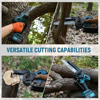 8&6 Inch Mini Chainsaw with auto oil system.Super high chain speed of 33 ft/sec and guide plate is made of titanium alloy,durable and long service life.