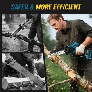 2-in-1 Chainsaw,Cordless Electric Chain Saw,8 Inch&6 Inch Chain Saw with 4A Rechargeable Battery,Battery Powered Handheld Chainsaw for Tree Trimming and Wood Cutting