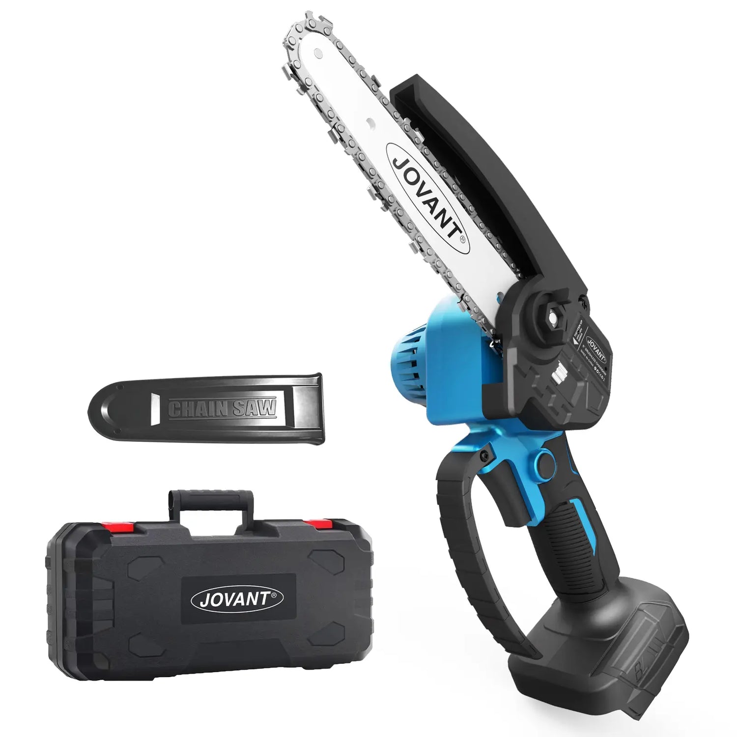 The Jovant 6 mini chain saw delivers exceptional cutting power with a 21.8 ft/s chain speed
