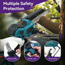 8 Inch Mini Chain Saw Electric Chain Saw with 880W high power brushless motor,super high chain speed of 33 ft/sec cuts 8 inch diameter logs in just 5 seconds