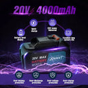 20V 4000MAH high-power point into,cutting 8-inch diameter logs in just 10 seconds,efficient and labor-saving.Capable of missing thicker trees to meet a wider range of needs