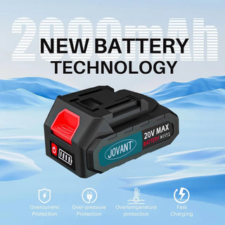 JOVANT 20V 2.0Ah battery guarantee uninterrupted operation