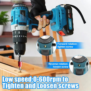 drill with low speed(0-600rpm) to tighten and loosen screws