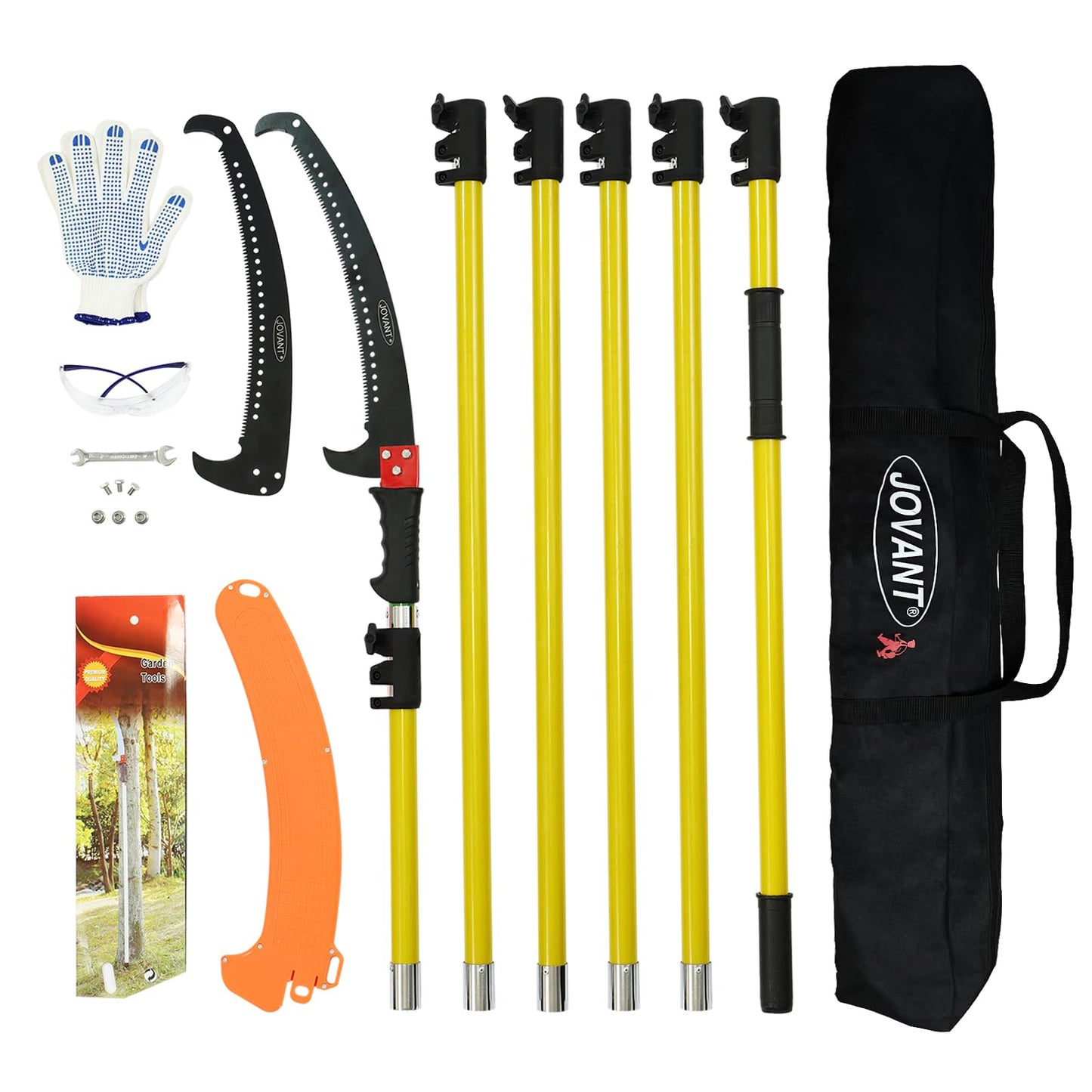 JOVANT Kit de scie à perche extensible de 19 pieds 