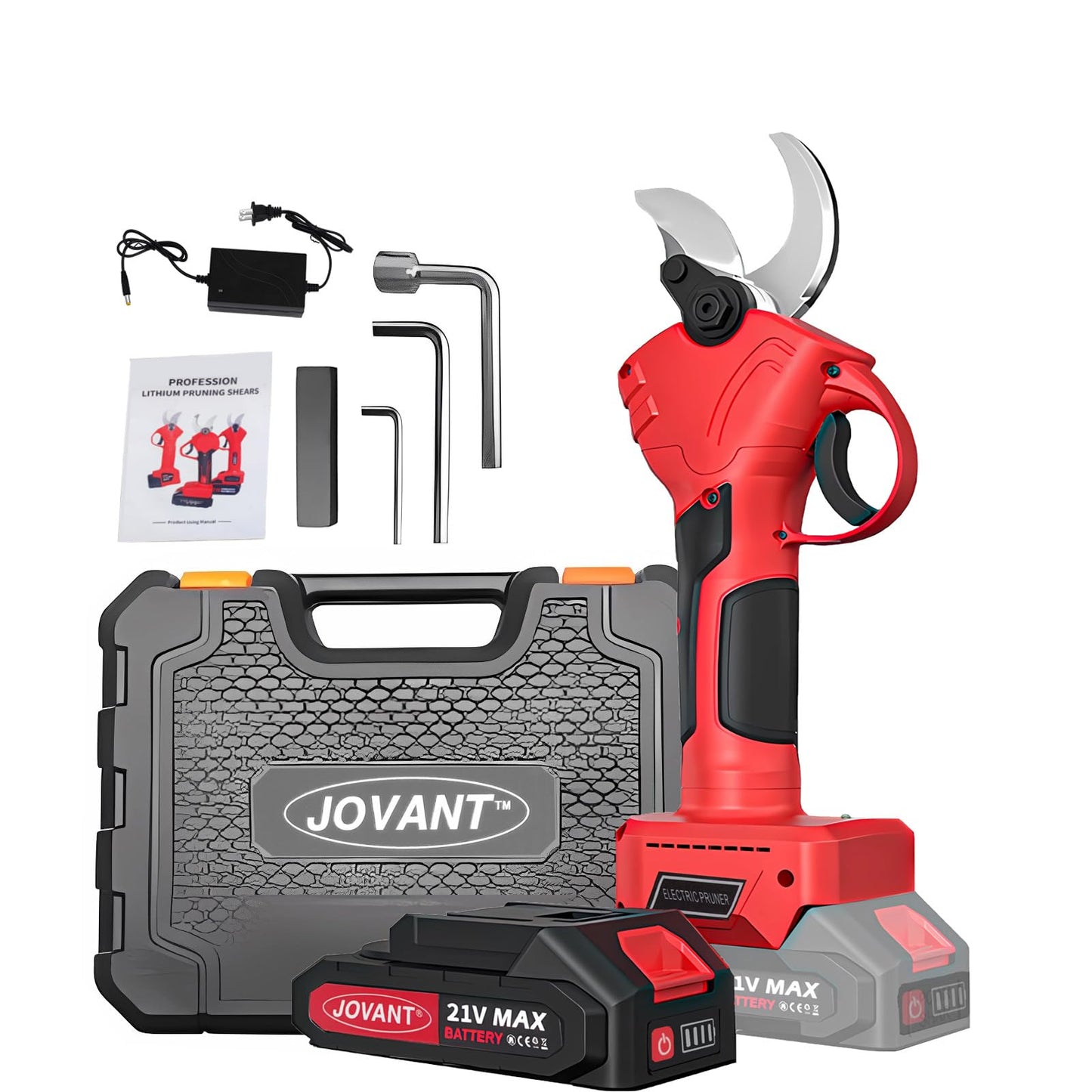 JOVANT 30mm Cordless Pruning Shear Kit with 2A Battery