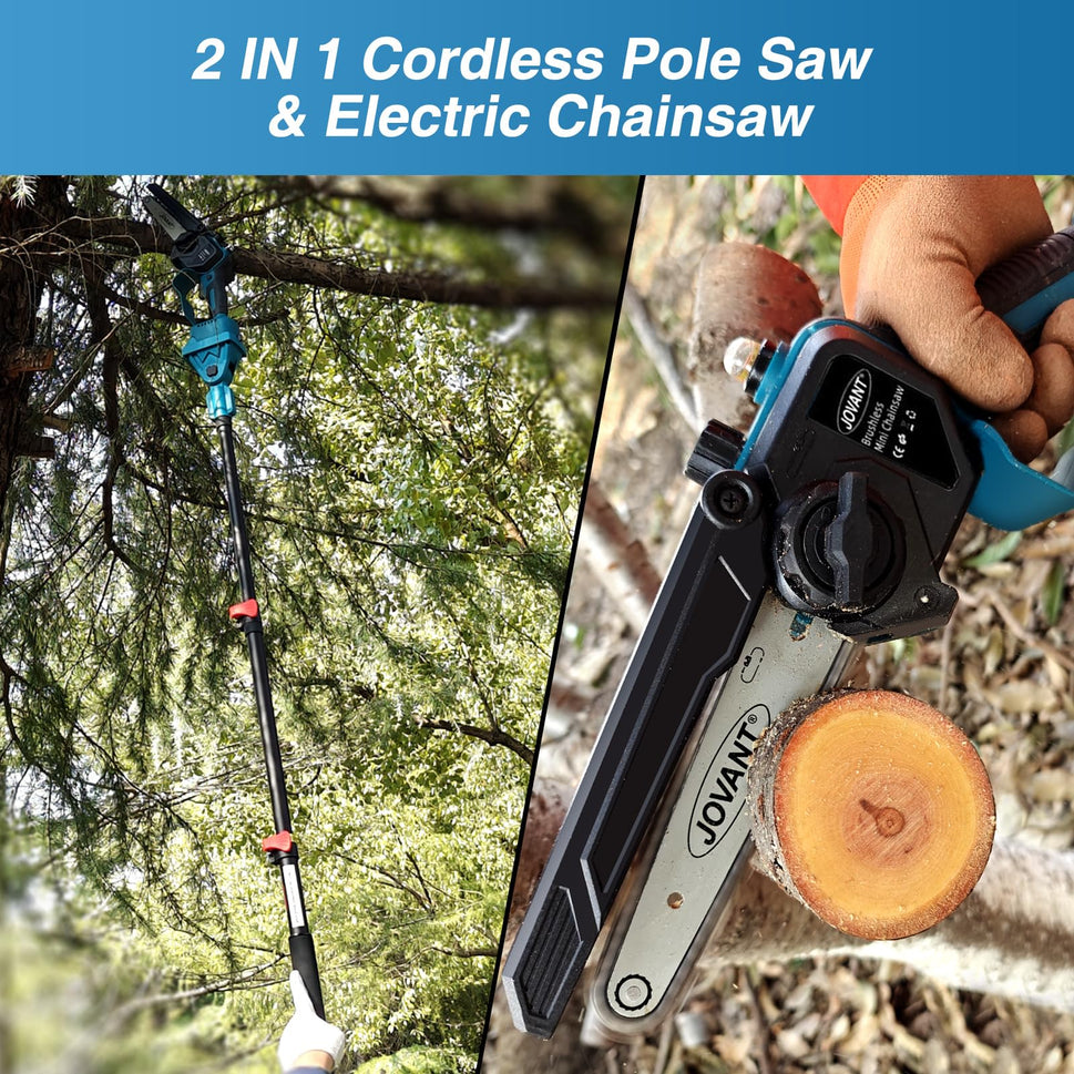 2 IN 1 Cordless Pole Saw & Electric Chainsaw
