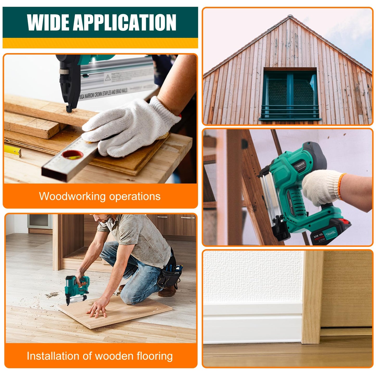WIDE APPLICATION Woodworking operations Installation of wooden flooring