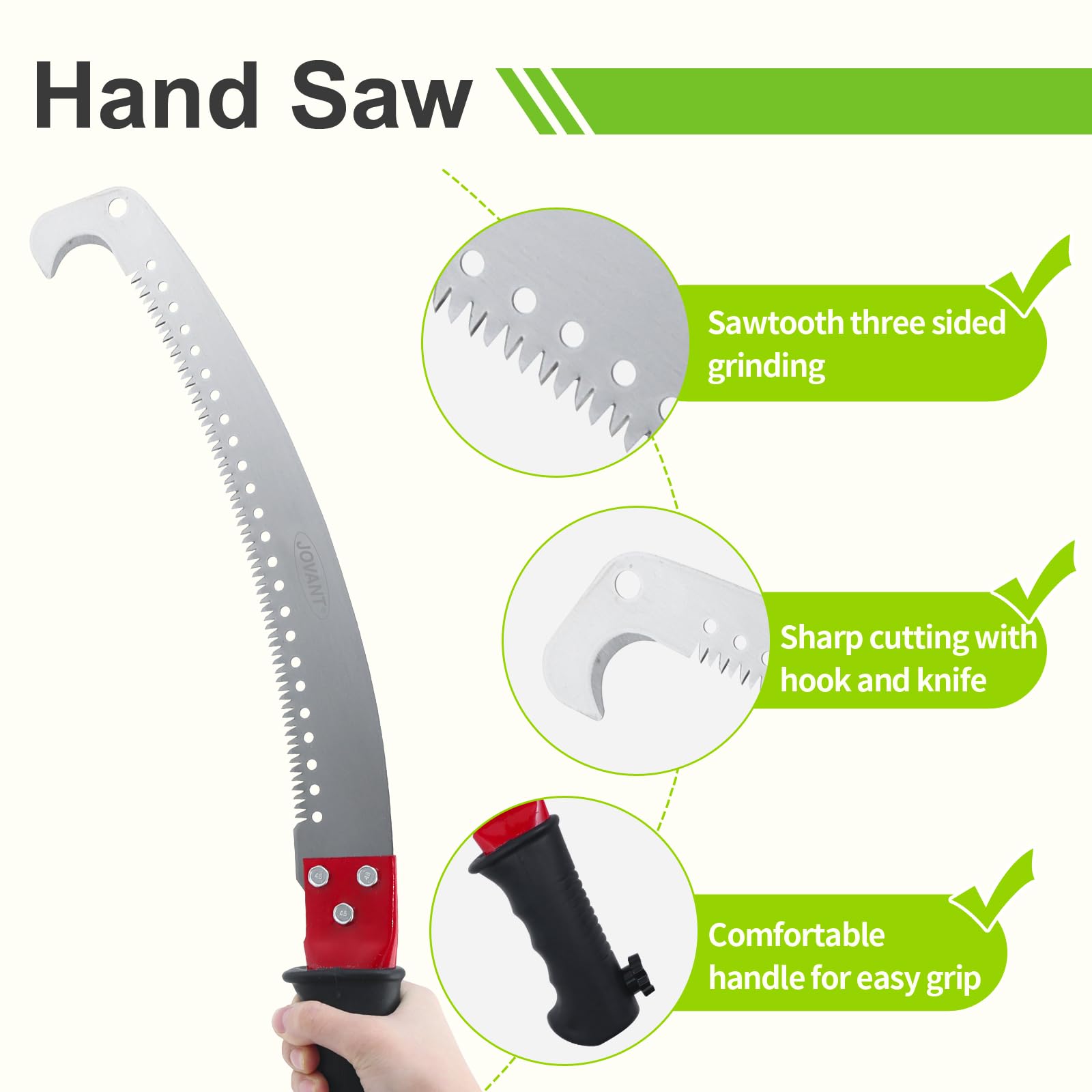 JOVANT 3-in-1 Pole Saw & Fruit Picker Kit